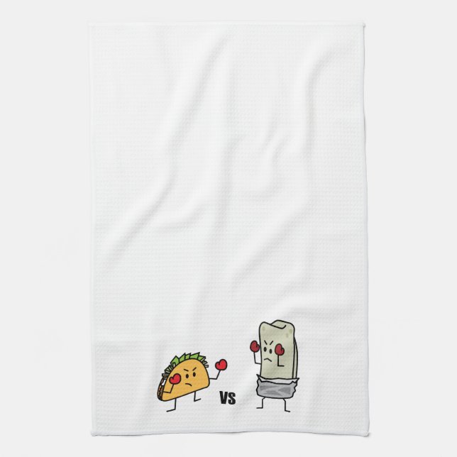 Taco vs burrito kitchen towel (Vertical)