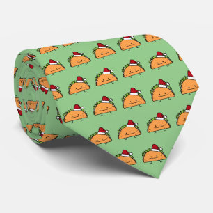 Taco wearing Santa Hat Christmas shell meat salsa Tie