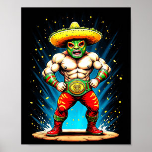 Taco Wrestling Cinco De Mayo Celebration Funny  Poster
