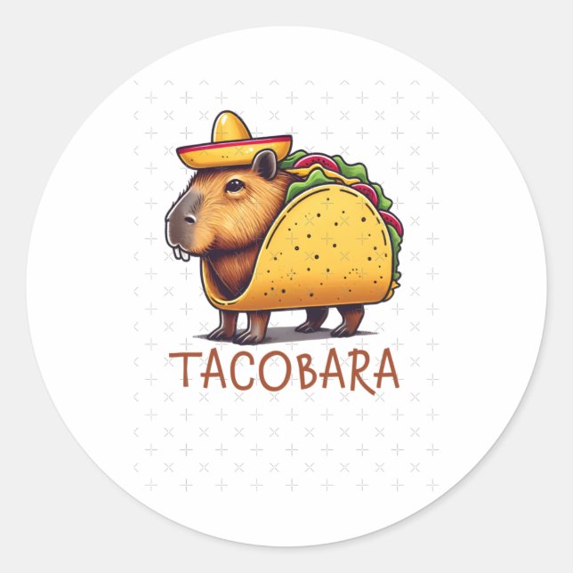 Tacobara Capybara Dans Un Autocollant Costume Taco (Devant)