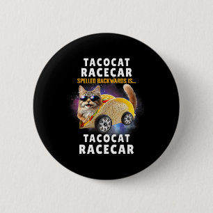 Tacocat Racecar Spelled Backwards Funny Mexican Ca 2 Inch Round Button