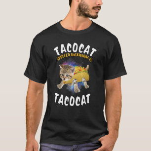 Tacocat Spelled Backward Is Tacocat Cat And Taco L T-Shirt