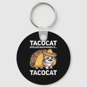Tacocat Spelled Backwards Is Tacocat Cat And Taco Keychain