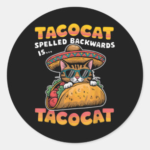 Tacocat Spelled Backwards Shirt Taco Cat Cinco De  Classic Round Sticker