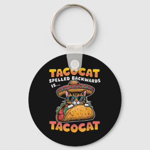 Tacocat Spelled Backwards Shirt Taco Cat Cinco De Keychain