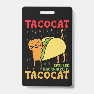 Tacocat Spelled Backwards Tacos Cats Cinco De Mayo Badge