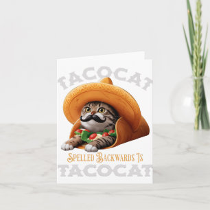 Tacocat Spelled Ckward Is Tacocat Mexican Food Cat Card