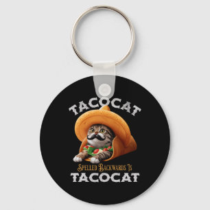 Tacocat Spelled Ckward Is Tacocat Mexican Food Cat Keychain