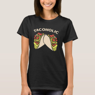 Tacoholic Tacos Meat Vegan Jalapeno Mexican Food   T-Shirt