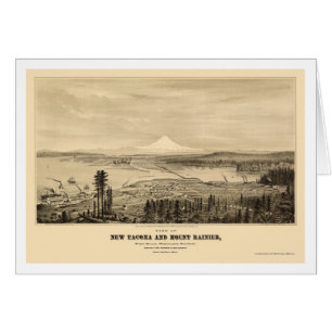 Tacoma, carte panoramique de WA - 1878