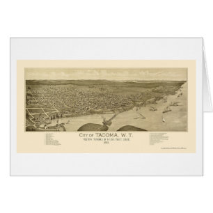 Tacoma, carte panoramique de WA - 1885