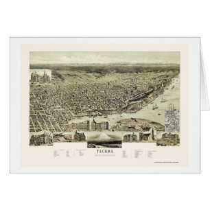 Tacoma, carte panoramique de WA - 1890