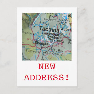 Tacoma New Address announcement Postcard