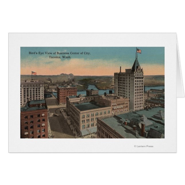 Tacoma, WA - Bird's Eye View of Downtown (Front Horizontal)