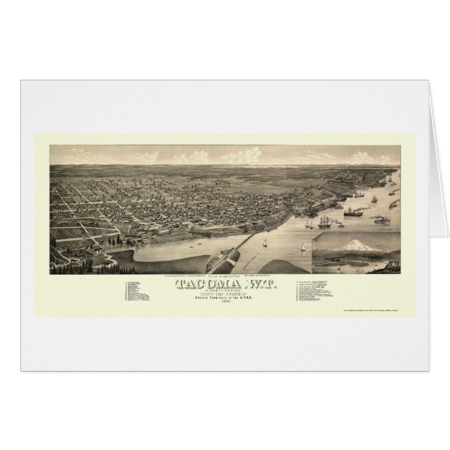 Tacoma, WA Panoramic Map - 1884 (Front Horizontal)