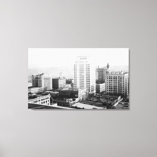 Tacoma, WA Skyline View from Winthrop Hotel Canvas Print (Front)