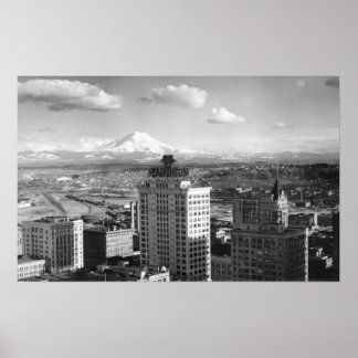 Tacoma, WA View of Rainier from Medical Arts Poster