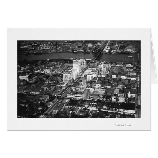 Tacoma, WA Vue du quartier des affaires depuis Air (Devant horizontal)