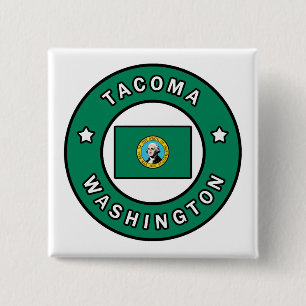 Tacoma Washington 2 Inch Square Button