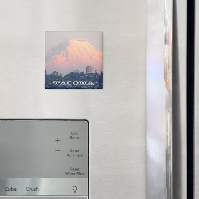 Tacoma, Washington and Mount Rainier Photo Magnet (In Situ (Fridge))