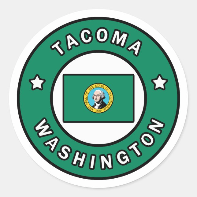Tacoma Washington Classic Round Sticker (Front)
