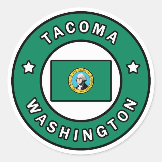 Tacoma Washington Classic Round Sticker (Front)