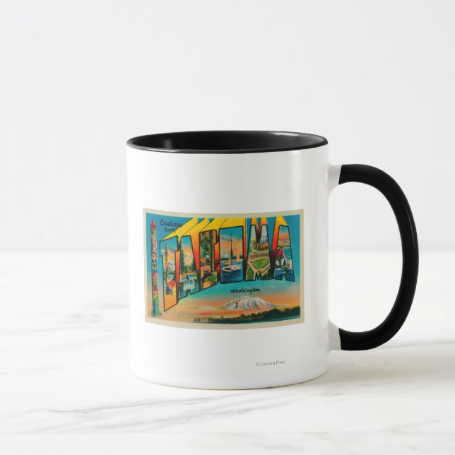 Tacoma, Washington - Large Letter Scenes 2 Mug (Right)