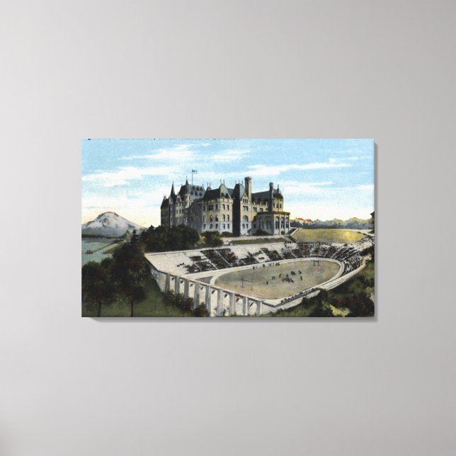 Tacoma, Washington - View of High School Canvas Print (Front)