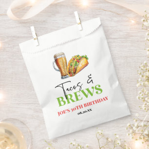 Tacos and Brews Beer Glass Birthday Party Favour Bag