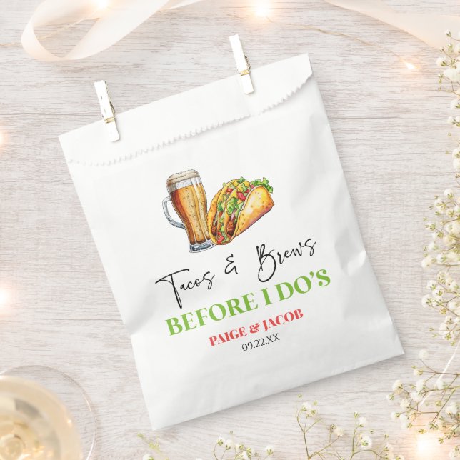 Tacos and Brews Before I Do's! Rehearsal Dinner Favour Bag (Clipped)