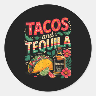 Tacos and classic round sticker