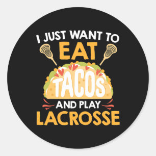 Tacos And Lacrosse Classic Round Sticker