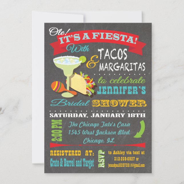 Tacos and Tequila Bridal Shower Invitation (Front)