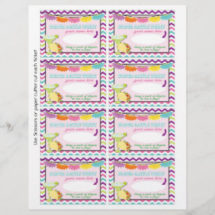 Tacos and tutus diaper raffle tickets baby shower flyer