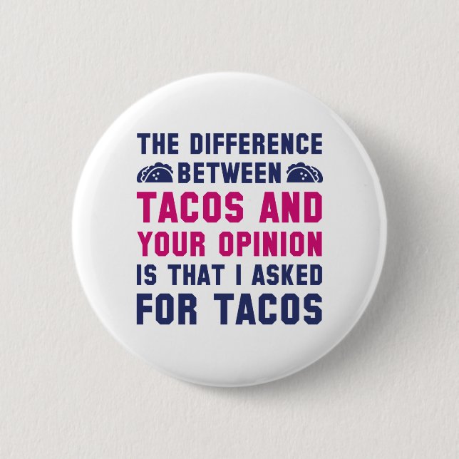 Tacos And Your Opinion 2 Inch Round Button (Front)