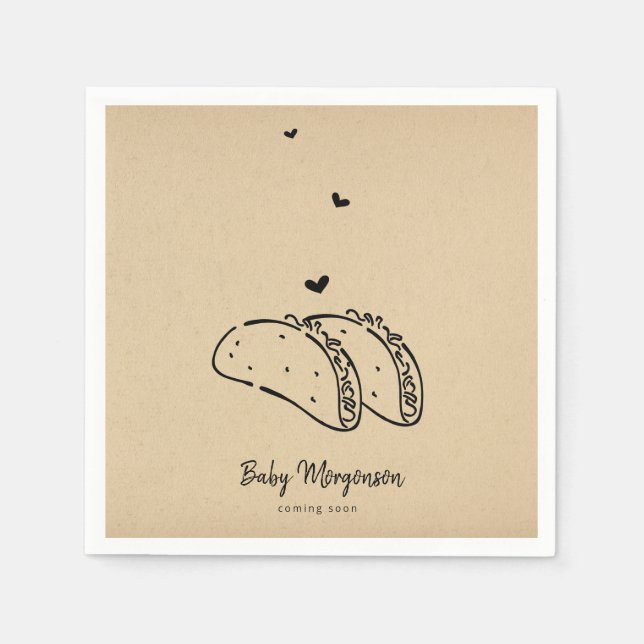 Tacos Baby Shower Napkin (Front)