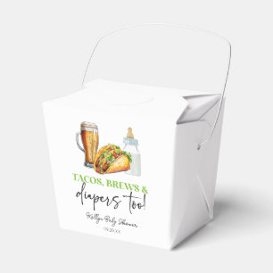 Tacos Brews and Diapers Too! Baby Shower Favor Box