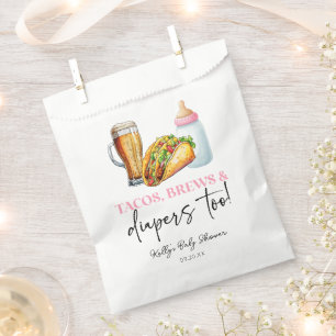 Tacos Brews and Diapers Too! Baby Shower Favour Bag
