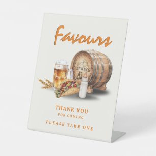 Tacos, Brews & Diapers Party Favours Thank You Pedestal Sign
