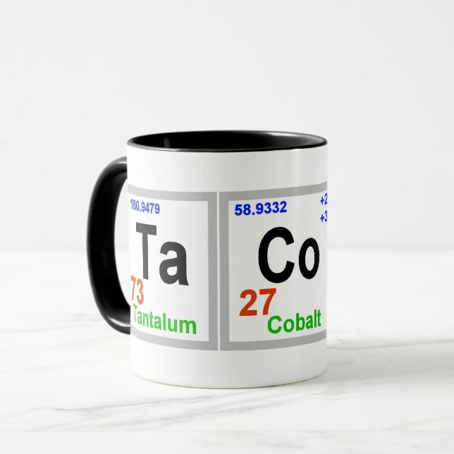 Tacos Chemical Elements Mug (Front Left)