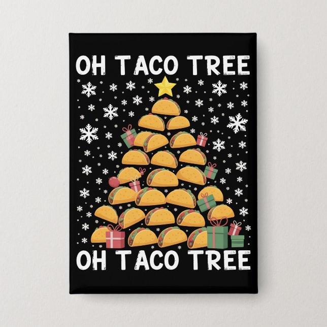 Tacos Christmas Tree Funny Xmas Foodie Mexican  (Front)