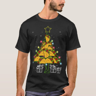 Tacos Christmas Tree Led Lights Cute Xmas Meican F T-Shirt