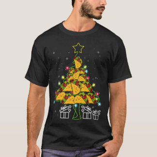 Tacos Christmas Tree Led Lights Cute Xmas Meican F T-Shirt