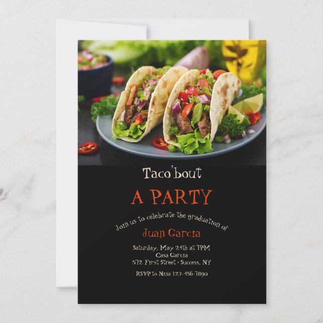 Tacos On A Plate Invitation (Front)