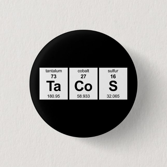 TaCoS Periodic Table 1 Inch Round Button (Front)
