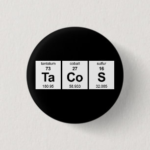 TaCoS Periodic Table 1 Inch Round Button