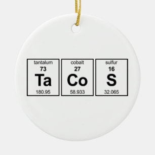 TaCoS Periodic Table Ceramic Ornament
