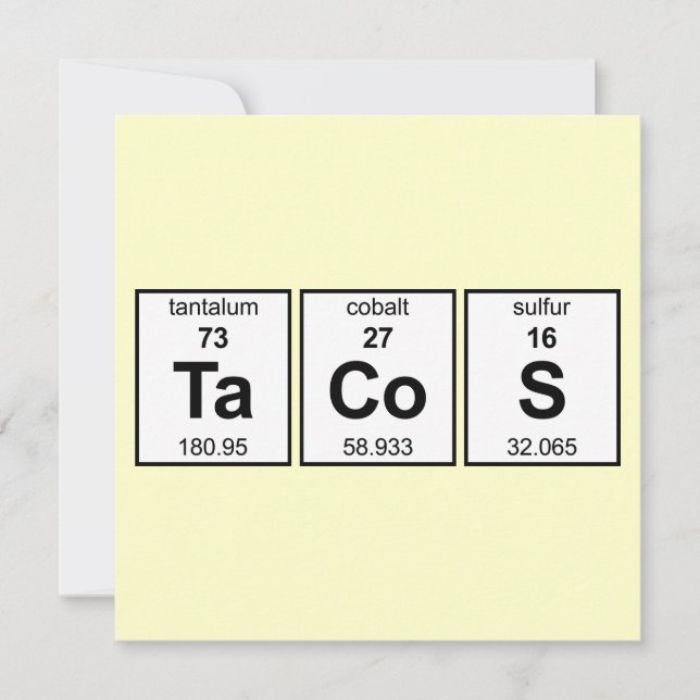TaCoS Periodic Table Invitation (Front)