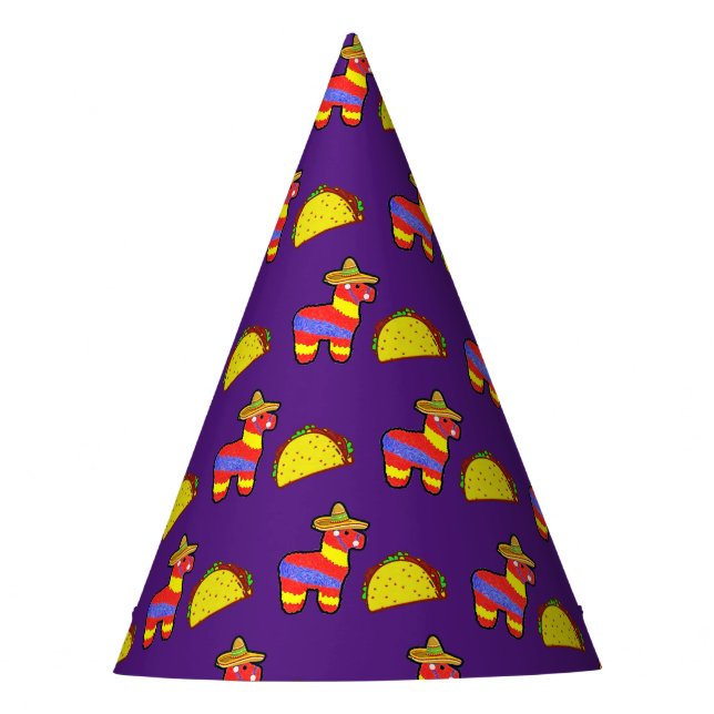 Tacos + Pinatas Party Hat (Front)