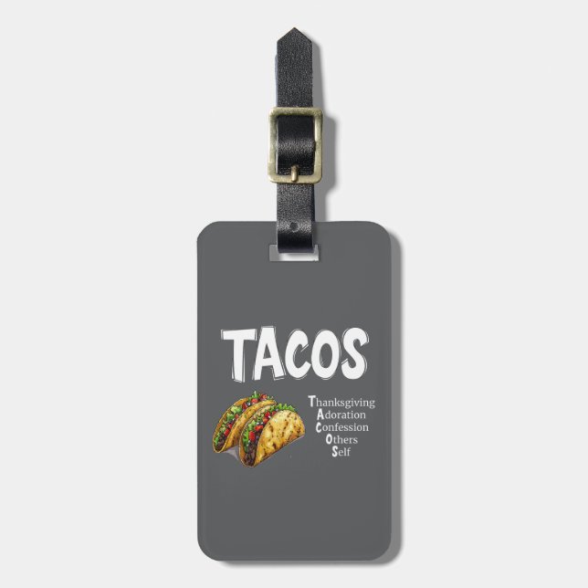 TACOS Prayer Luggage Tag (Front Vertical)